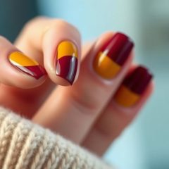Stylizacja paznokci w dwóch kolorach – trendy na jesień 2023